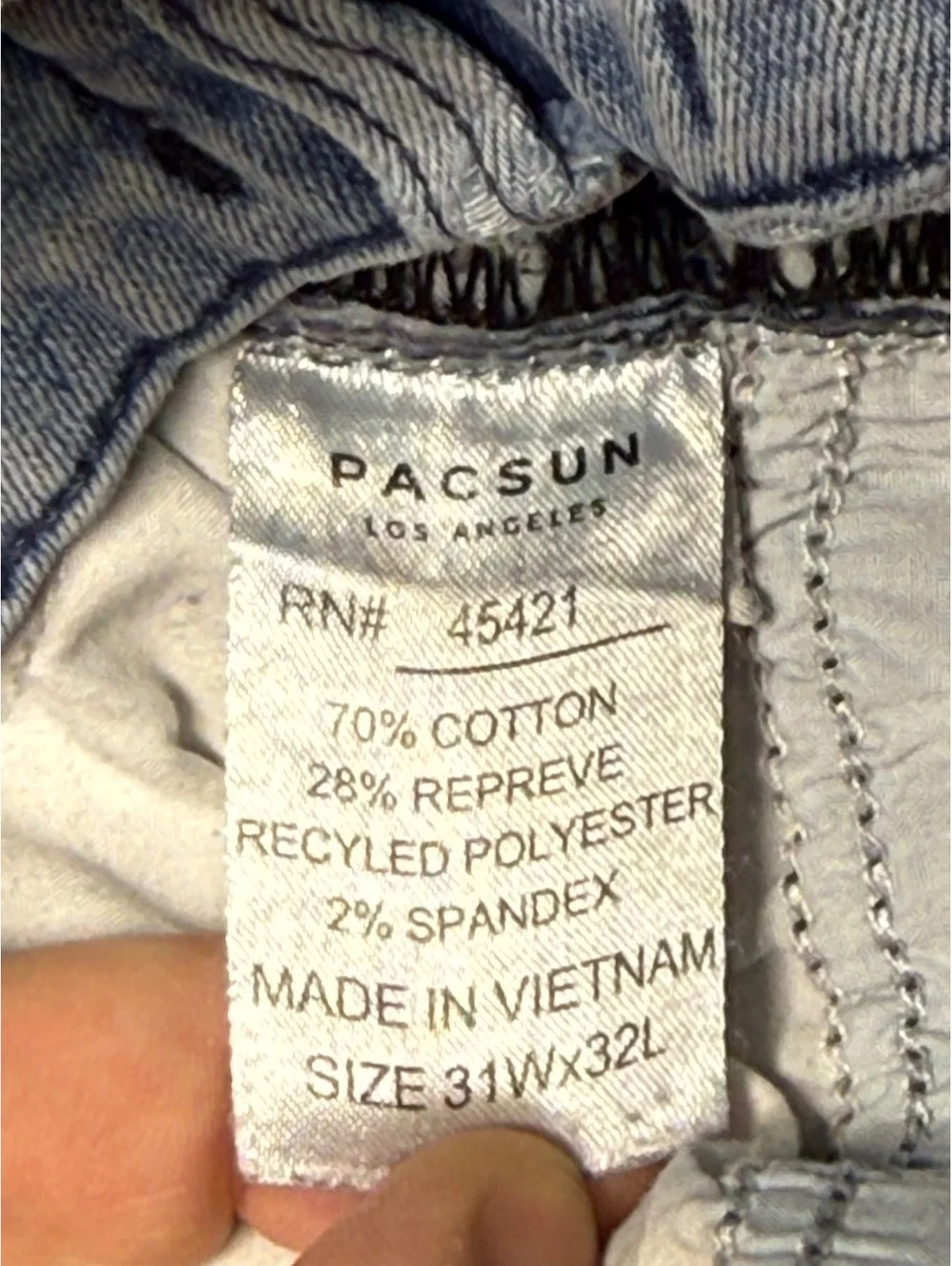 PacSun Men's Slim Fit Active Stretch Jeans 31x32 Light Wash
